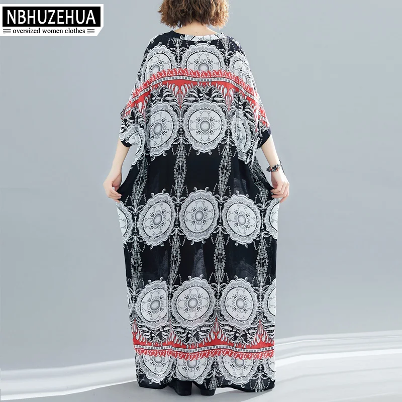 Женское винтажное платье в горошек NBHUZEHUA длинное Повседневное макси богемном