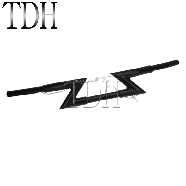 Matte Black " 25 мм мотоциклетный руль Z Bar универсальный для Harley Custom Chopper Softail Dyna XL Sportster nighster Honda Yamaha Suzuki - Цвет: Matte Black