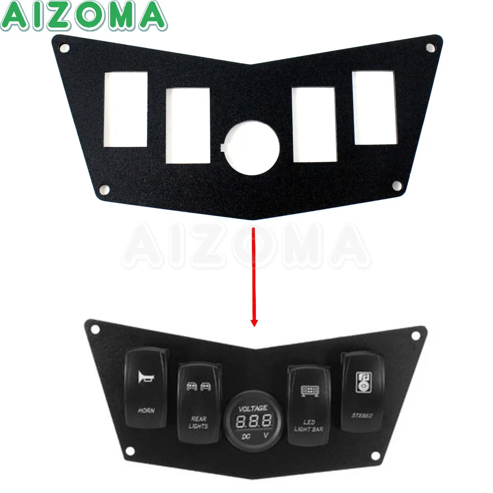 

ATV Aluminum Black Dash Switch Panel Plate For Polaris RZR 570 800 900 XP 2008-2017