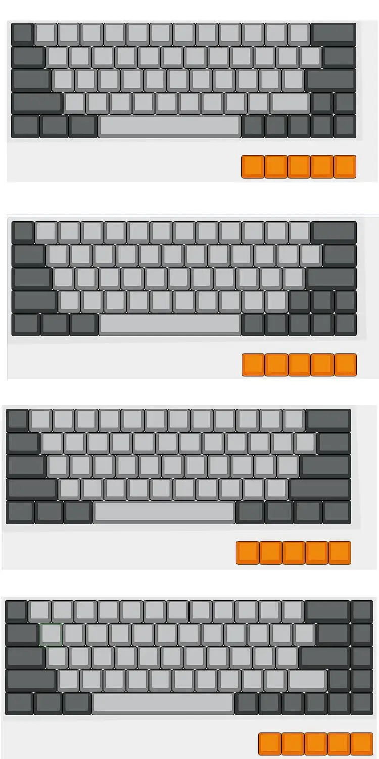 Набор клавиш YMDK DSA с профилем 61 64 68 ANSI для механической клавиатуры Cherry MX GH60 XD64 GK64