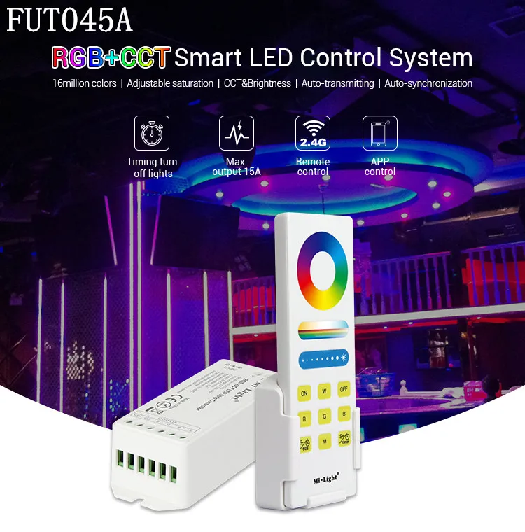 Mi. light RGB/RGBW/RGB + CCT Светодиодные ленты контроллер DC12V ~ 24 V 2 4G Беспроводной Smart Панель