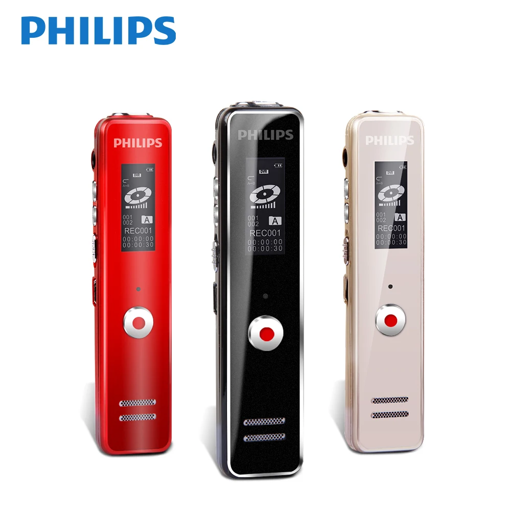 8 ГБ Цифровой диктофон Philips ручка два высококачественных встроенных микрофона Голосовая активация мгновенная запись VTR5100