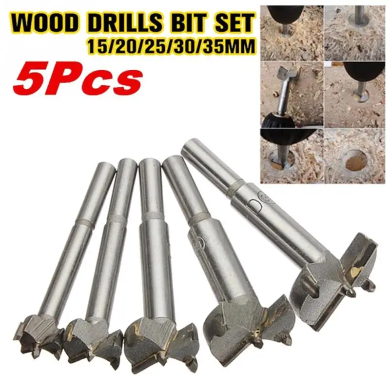 Набор сверл из серебристого сплава набор для сверления по дереву 15/20/25/30/35 мм