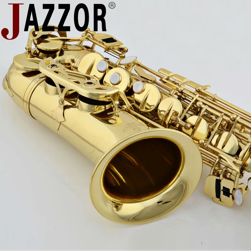 JAZZOR Профессиональный альт саксофон JBAS 200 E плоский золотой лак Латунные духовые