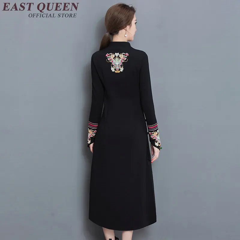 Лидер продаж современные китайские платья qipao черное китайское платье