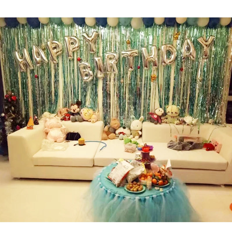 2pcs/lot 200*100cm rain curtain decoration flower Christmas celebration party layout camera background wire curta | Дом и сад