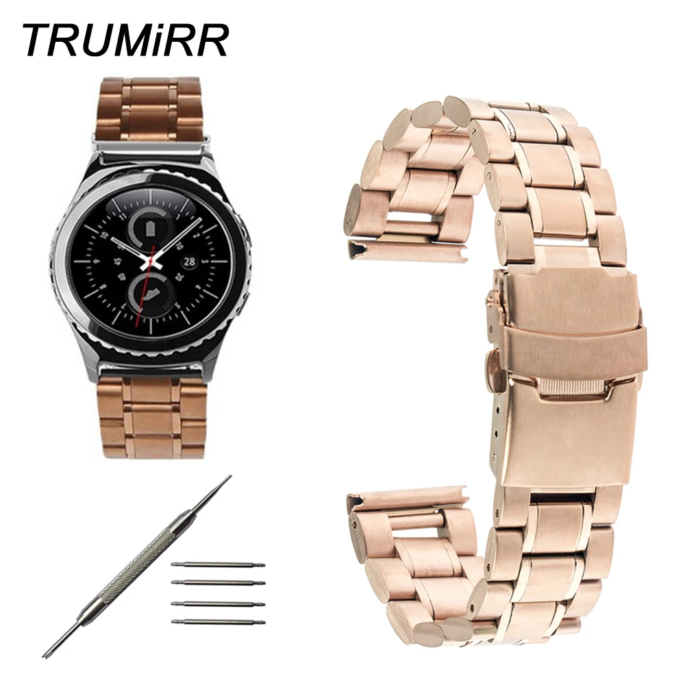Ремешок из нержавеющей стали для Samsung Gear S2 Classic R732 &amp R735 Moto 360 2 42 мм браслет на