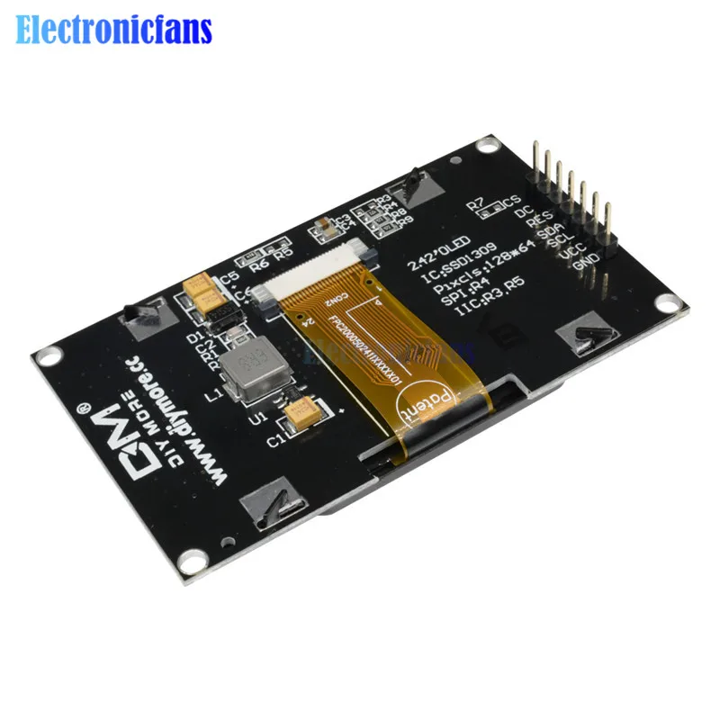 Diymore желтый 2,4" 2,42 дюймов ЖК-экран 128x64 OLED дисплей модуль IIC IEC SPI серийный 12864 OLED дисплей для C51 STM32 SPD0301