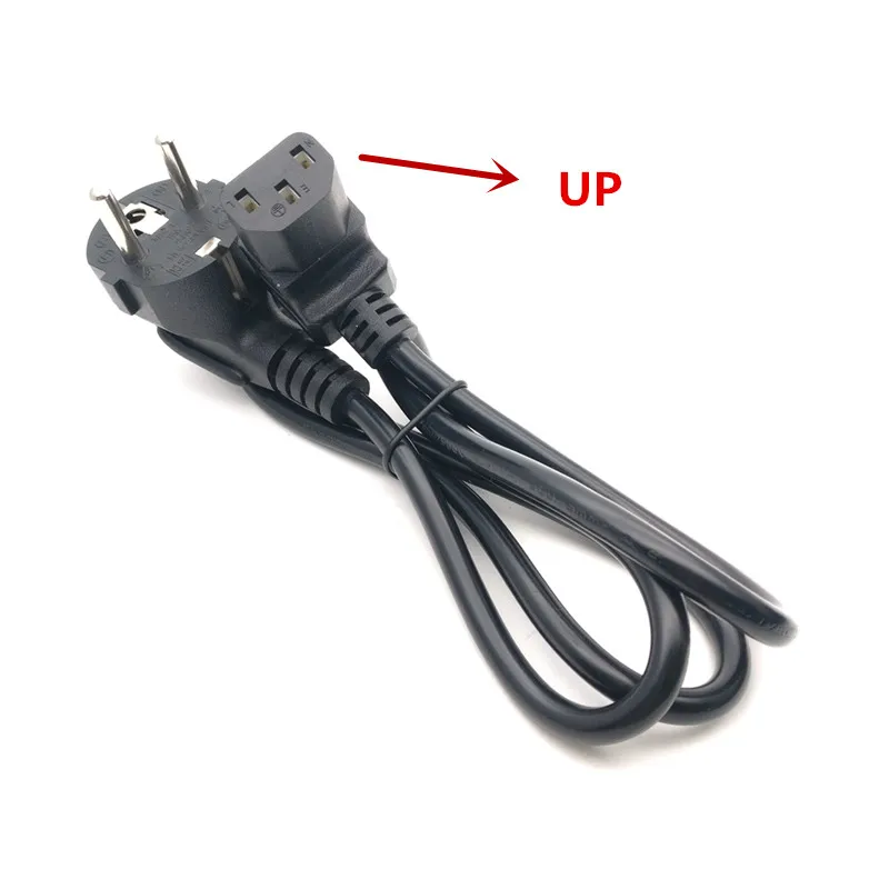 UP Angled Шнур питания Schuko CEE7/7 штекер для IEC320-C13 женский вверх/вниз Угловой кабель адаптера питания для настенное крепление для ТВ - Цвет: UP Angled