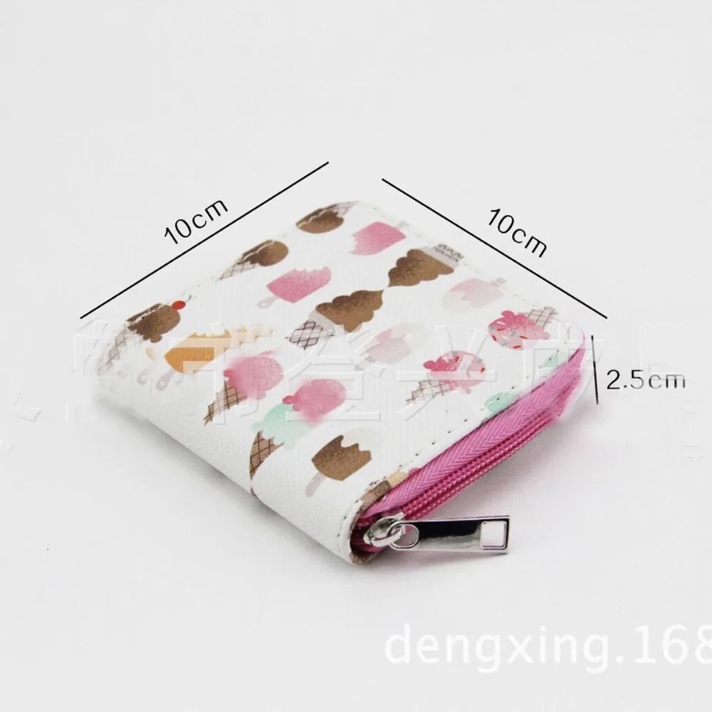 Unicorn Zipper Short Wallets For Women PU Cartoon Printed Clutch Purses Credit Cards Holder Mini Girls Notecase Burses | Багаж и сумки