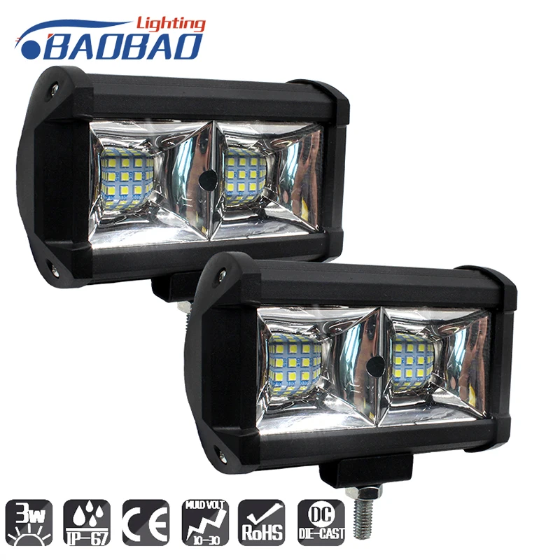 

BAOBAO Car Headlight 27W LED Square Work Lamp Car Driving Lamp Offroad Light Bar Combo For Pickup Camper Trailer 12V-24V