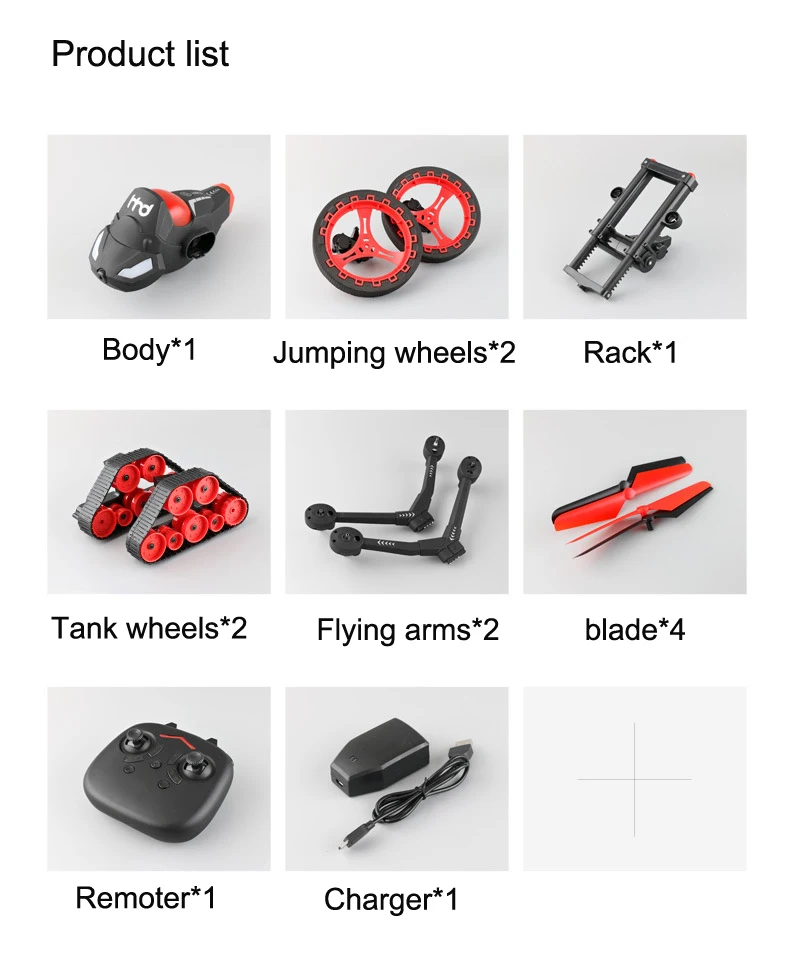 Радиоуправляемый Танк Bounce car H3 wifi FPV DIY 3 в 1 Безголовый деформационный воздушный Радиоуправляемый Дрон 2-мегапиксельная камера прыжки Танк автомобиль игрушки-Амфибии