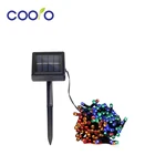 Светодиодная гирлянсветильник в виде цветка сакуры персика на солнечной батарее, 7 м, 12 м, 22 м