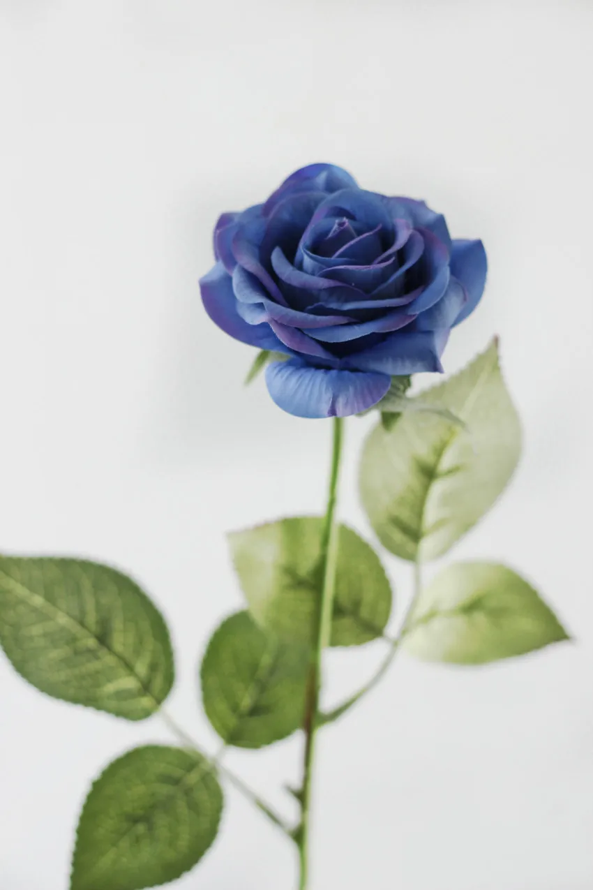 Royal Blue YO CHO 11 шт., настоящие розы, искусственные цветы, искусственная кожа, белый пион, розовый, свадебные цветы, вечерние, декоративные искусственные цветы для дома - Цвет: Royal Blue