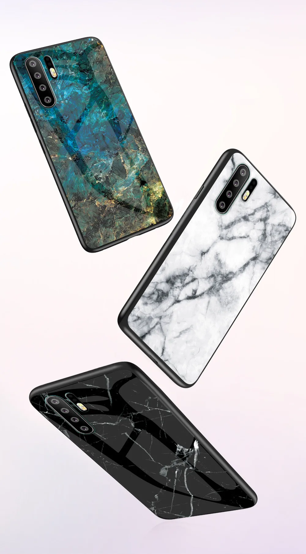 Чехол для телефона huawei P20 P30 Lite Pro Чехол из мраморного закаленного стекла Мягкий силиконовый чехол для huawei Y9 Y7 Y6 Honor 8A 9X чехол