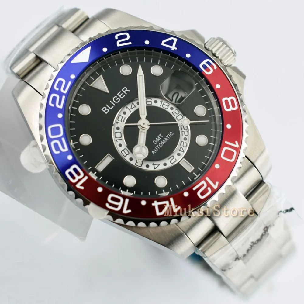 43 мм D'origine черный montre mode pour Top marque automatique multifoncments homme календириор мужские Lumineux |