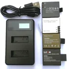 Оригинальное зарядное устройство 13501050 мАч, двойное зарядное устройство для SJCAM Sj4000 Air Sj5000X C30 EKEN H9R Akaso V50, аксессуары для экшн-камеры