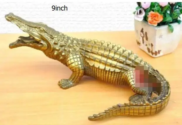Хороший Бронзовый латунный Аллигатор статуя крокодила Рисунок 9