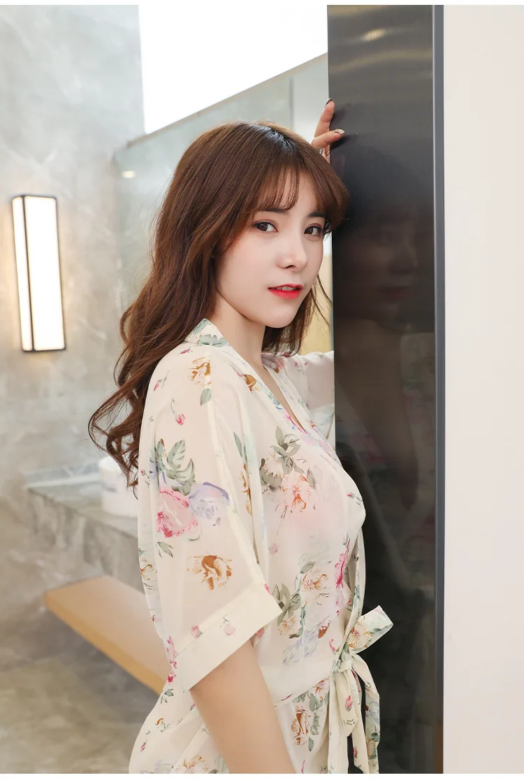 Сексуальное женское белье 2019 Новое Женское сексуальный шифоновый халат большого