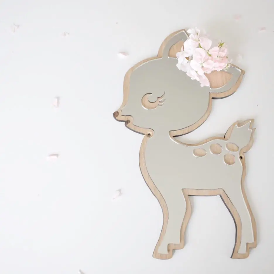 deer Домашний декор на стену зеркало для детской комнаты детское креативное Украшение настенное зеркало с кроликом - Цвет: deer