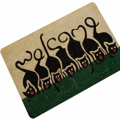 

Cute Funny Cartoon Dog Cat Welcome Doormats Rubber Entrance Door Mat Non-Slip Carpet Kitchen Bedroom Rugs Floor Mats One custom