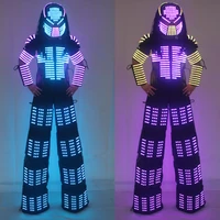 new arrivals led robot costume david guetta led robot suit laser robot jacket rangers stilts clothes luminous costumes