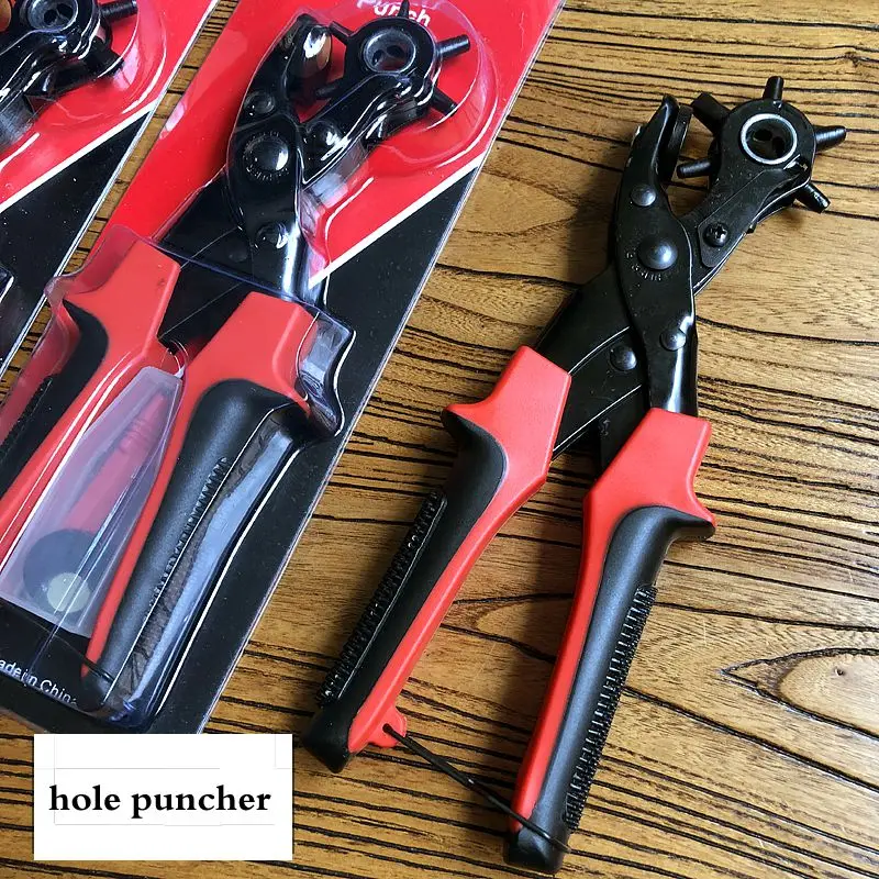 Leather Plier Eyelet Puncher Belt Hole Sewing Machine Bag Punch Revolve Watchband Household Strap leather Setter Tool