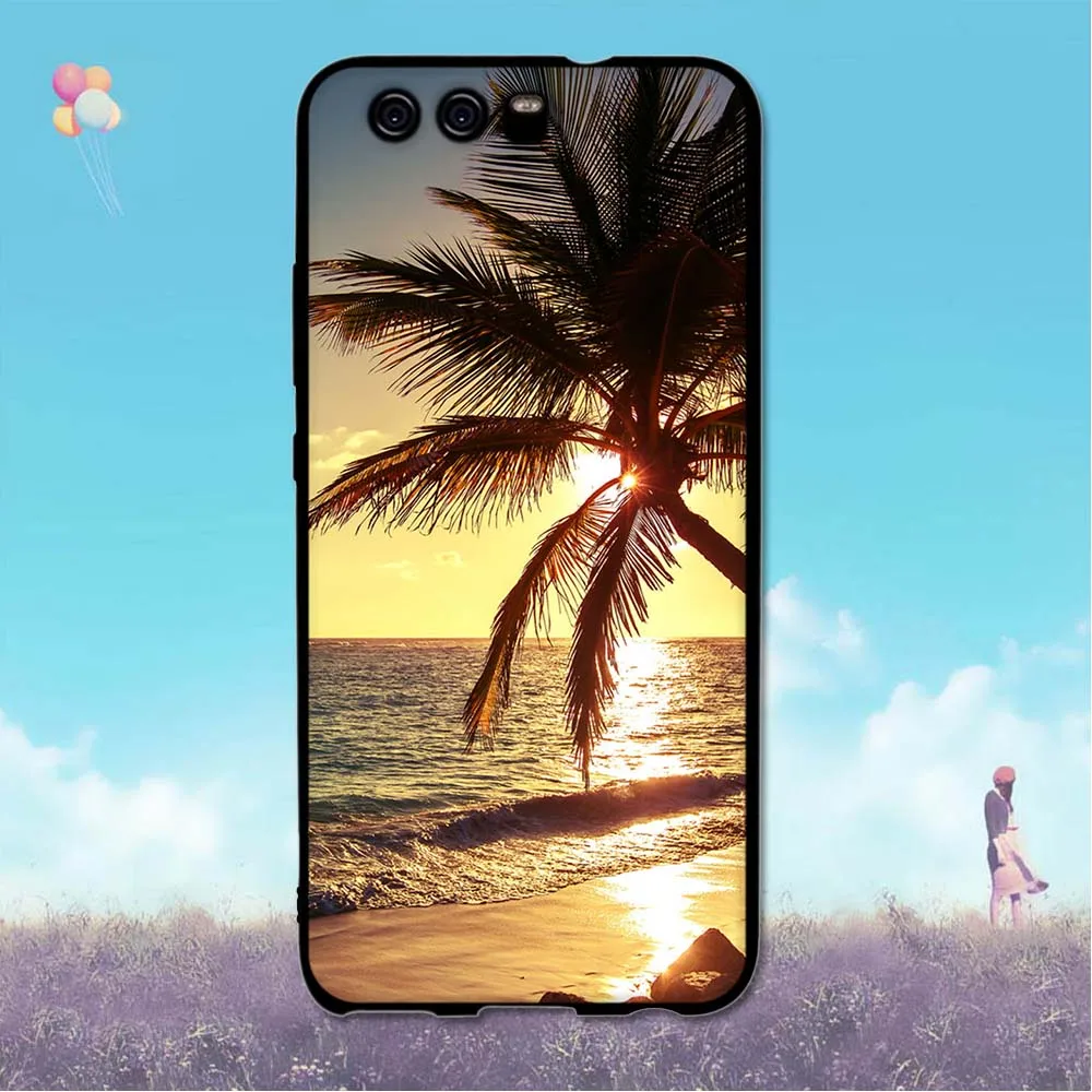 Чехол для huawei P10 силиконовый чехол телефона Funda P 10 задняя крышка мягкий TPU черный 3D