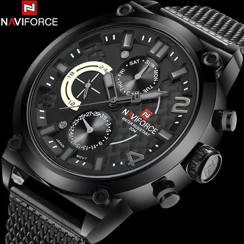 Часы наручные NAVIFORCE Мужские кварцевые брендовые модные повседневные спортивные