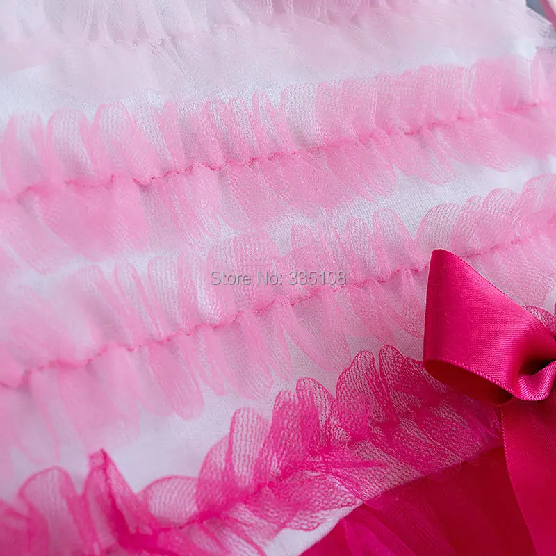 Платье для маленьких девочек с градиентом и ярко-розовыми цветами летние