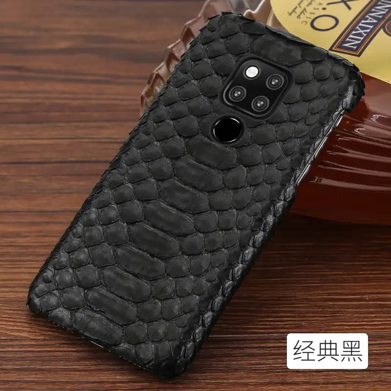 Роскошный чехол из натуральной кожи питона для Huawei Mate 20 Pro деловой Чехол ручной
