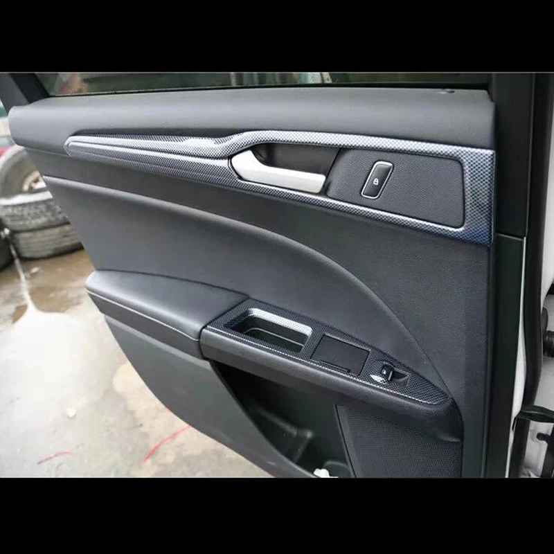 Для Ford Mondeo 2013 2017 4 шт. деревянная ABS Хромированная Автомобильная дверь внутренняя