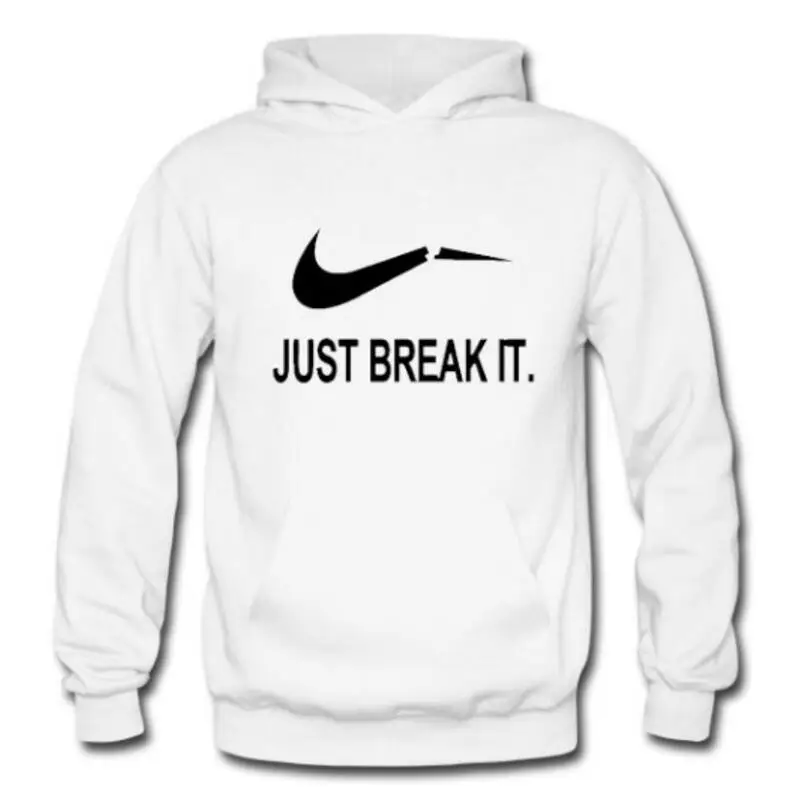 Зимние Just break it печатных Флисовые толстовки Для мужчин спортивный костюм с