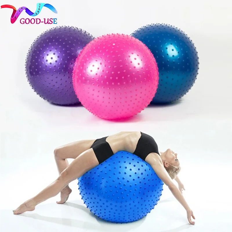 High quality Message Point Yoga Balls 65CM Sports Gym Fitness Female Pilates Gymnastic Balance Workout with Air Pump | Спорт и