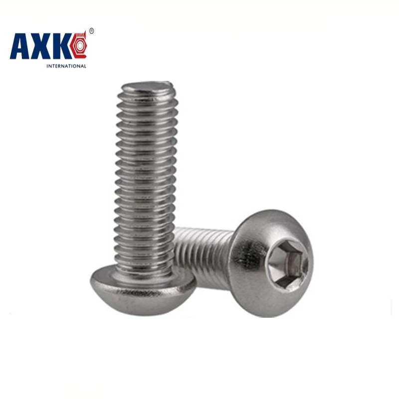 

AXK 100PCS ISO7380 M5*5/6/8/10/12/14/16/18/20/22/25/28/30/35/40/45/50/60/70 5mm Stainless Steel Hexagon Socket Button Head Screw