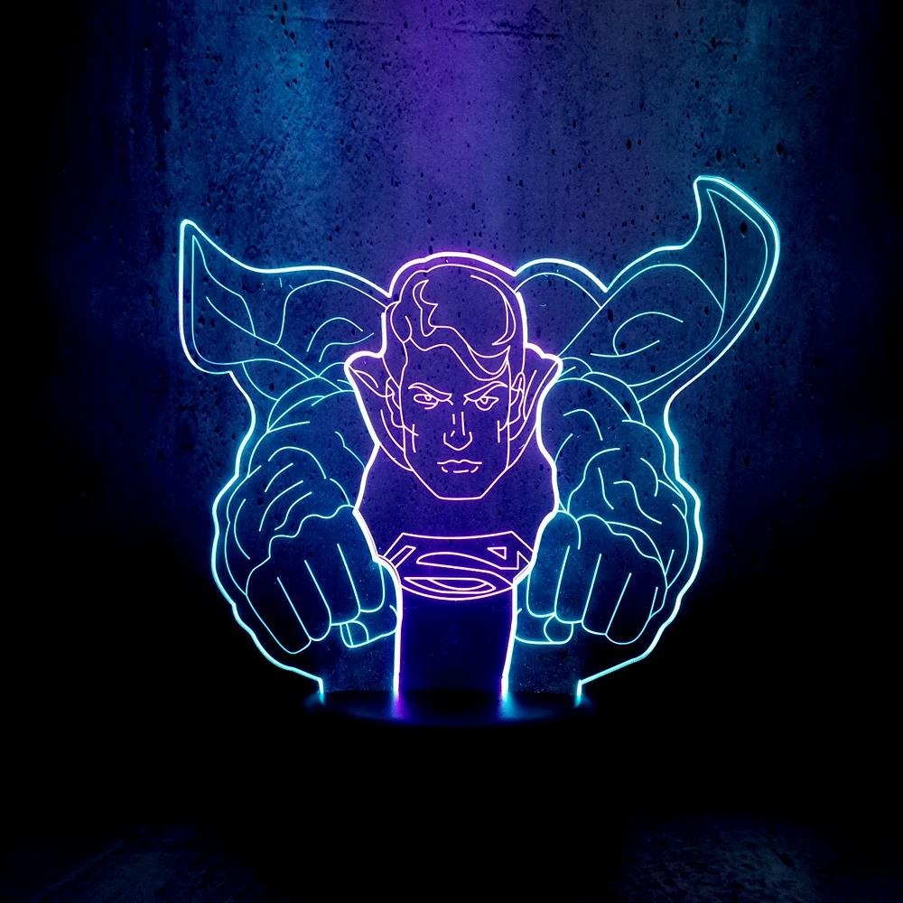 Супер герой Летающий Лига Справедливости фигурка Супермена 3D LED IR сенсорный 7
