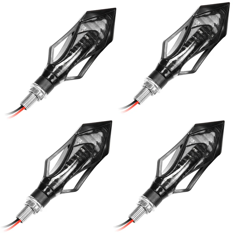 RACBOX 4x Universal Motorcycle LED Blinker Red Turn Signal Stop Brake Light 12V Warning lights Motorbike Retrofit Styling |