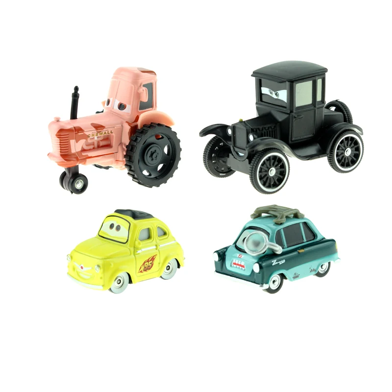 4 шт./лот Disney Pixar машинки Tracter Chewall Лиззи профессора Z 1:55 Diecast металлического сплава