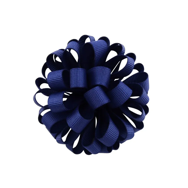 1 Navy Blue Многослойные трехмерные эластичные резинки для волос с цветком розы корейские милые детские резинки для волос ручной работы аксессуары для волос для девочек - Цвет: 1 Navy Blue
