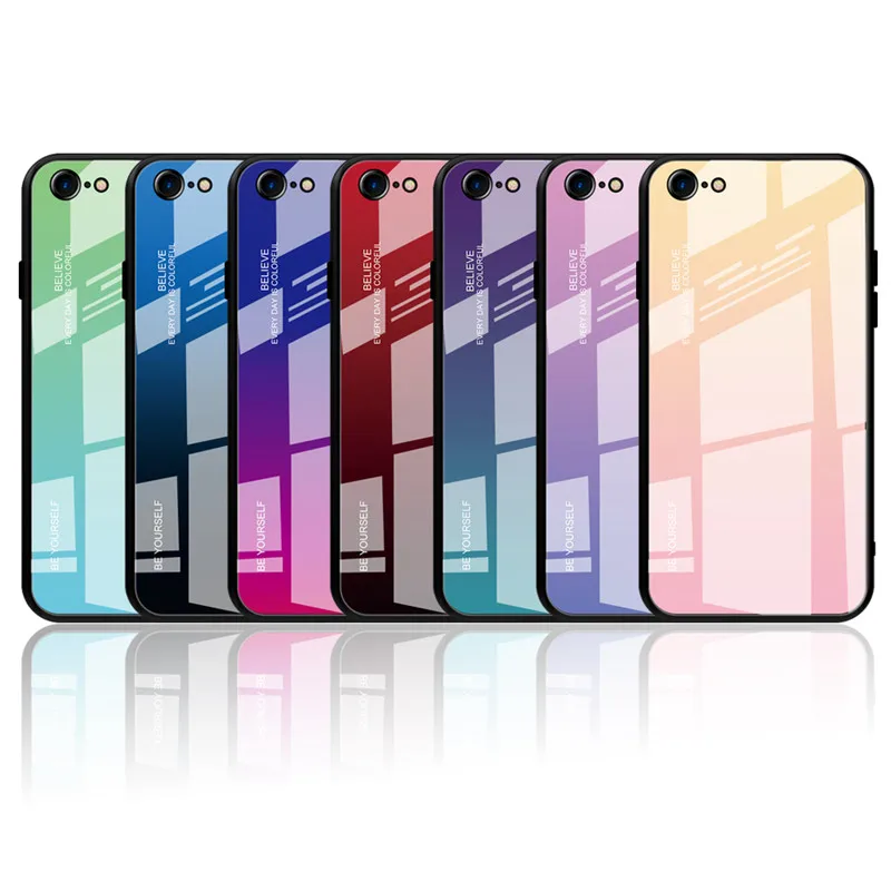 Градиентный стеклянный чехол для iPhone XS Max X 7 8 Plus силиконовый роскошный XR 6 S |