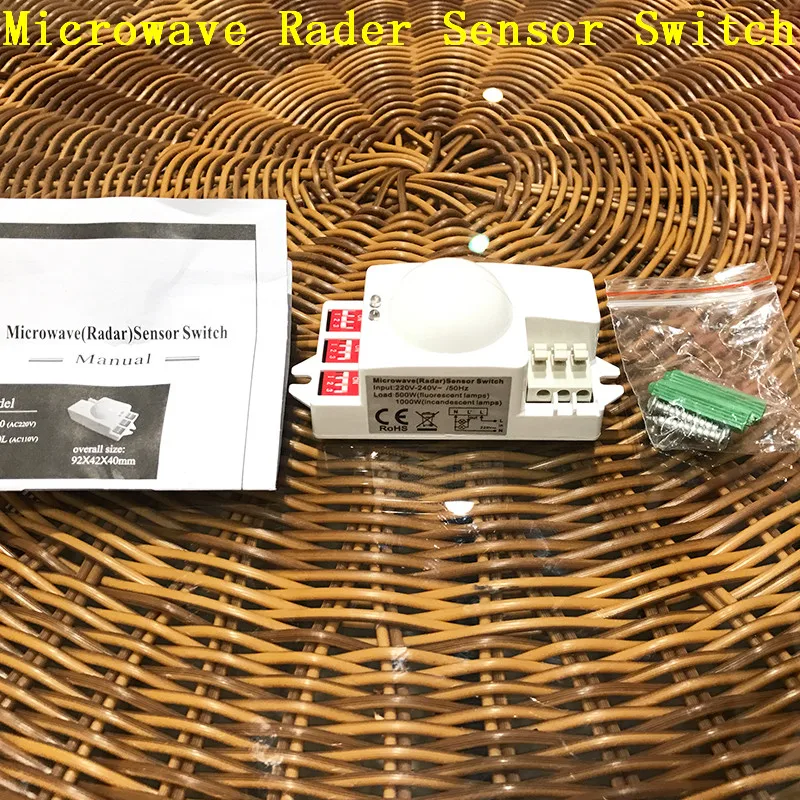 Новый микроволновый умный датчик движения световой радар переключатель