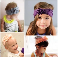 2016 new cotton elastic newborn girls headband flower hair band children knot headband infant turban headband bandeau bebe