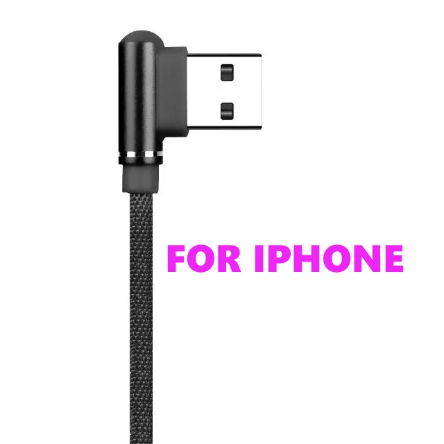 Black - For iPhone 3,0 Micro USB быстрый заряд кабеля USB кабель для передачи данных для samsung iPhone huawei type C USB кабель для xiaomi redmi USB кабель для зарядки - Цвет: Black - For iPhone