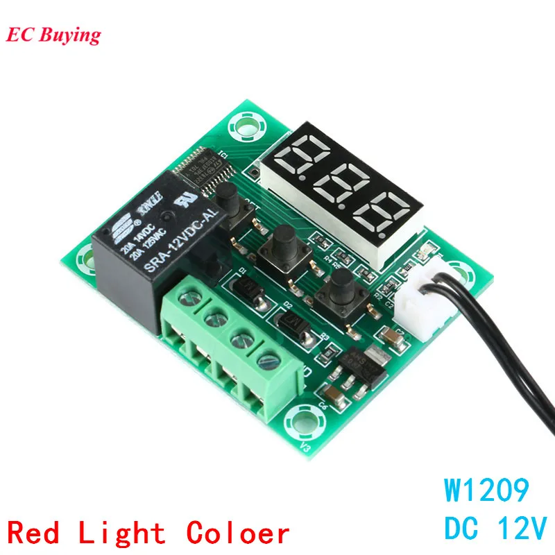 W1209 DC 12V контроллер датчик температура отопления охлаждения термостат контроль