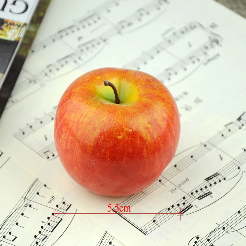 Apple Модель искусственных фруктов искусственный лимон яблока груши банан персики Carambola свадебная фотография студия DIY украшения - Цвет: Apple