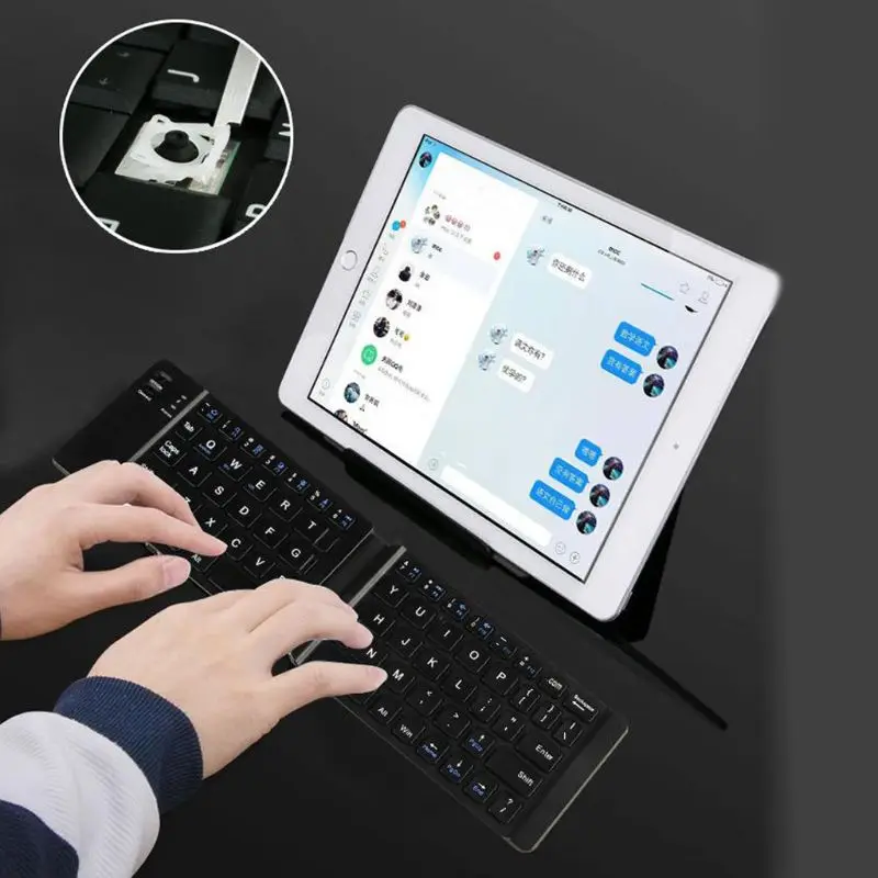 Портативный ультра тонкий светильник мини Bluetooth 3 0 складная клавиатура