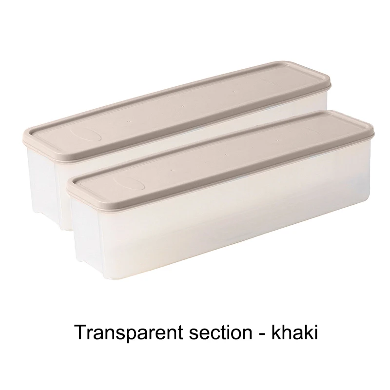 khaki transparent Холодильник коробка для хранения продуктов с крышкой пластиковый ящик свежесть кухня лапши контейнер для фруктов HTQ99 - Цвет: khaki transparent
