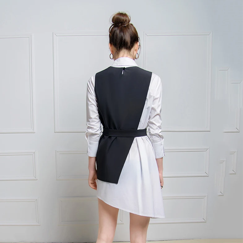 Женский костюм-двойка CHICEVER свободная рубашка с длинным рукавом и черный