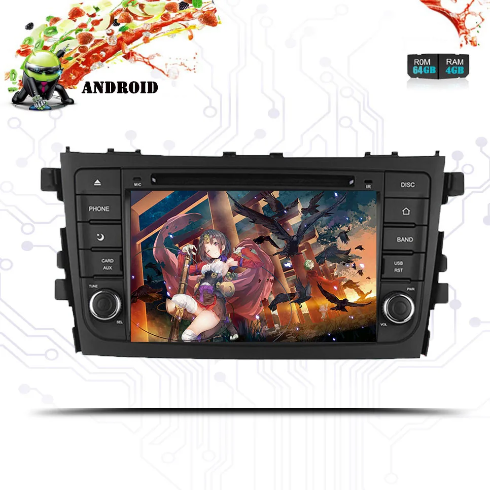 Автомагнитола с gps-навигацией головное устройство 4 + 64 ГБ Android 10.0. для Suzuki Celerio Cultus