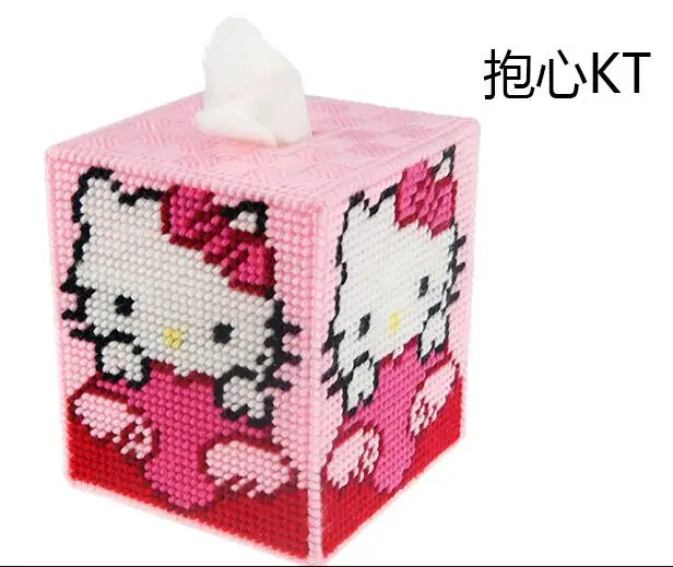 Мультфильм DIY 3D Трехмерная коробка для хранения вышивки крестом коробка для ювелирных изделий Объем коробки для салфеток украшение дома ремесла - Цвет: KT1